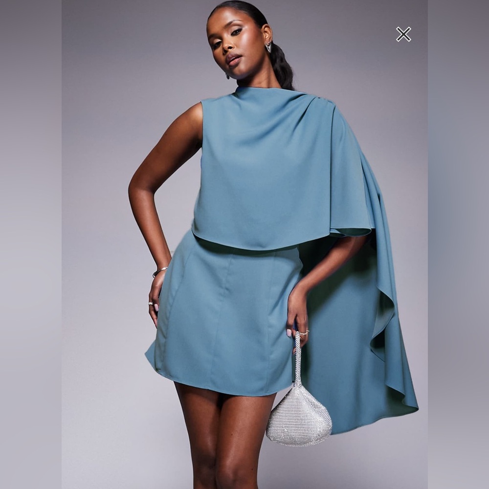 ASOS Blue Women's Cape Dress